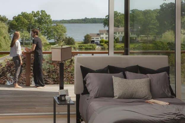 Patio Slider Open in a Bedroom