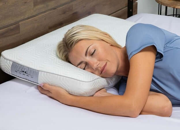 Woman Relaxing on a SHEEX Cooling Pillow