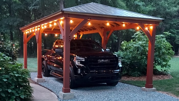 Backyard of the Week: Yardistry Meridian 12x24 Gazebo as Carport