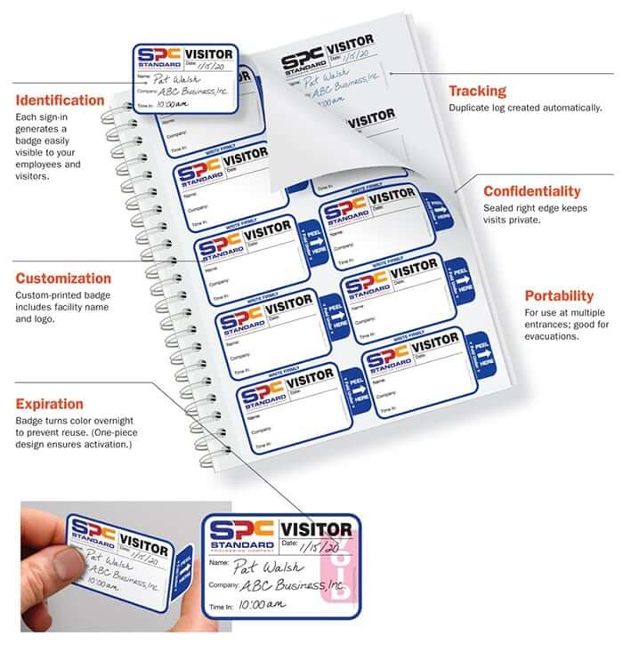 Visitor Badges One Day Visitor Pass Log Registry Book