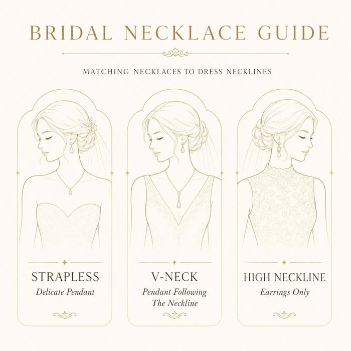 Simple guide to matching bridal necklaces with dress necklines