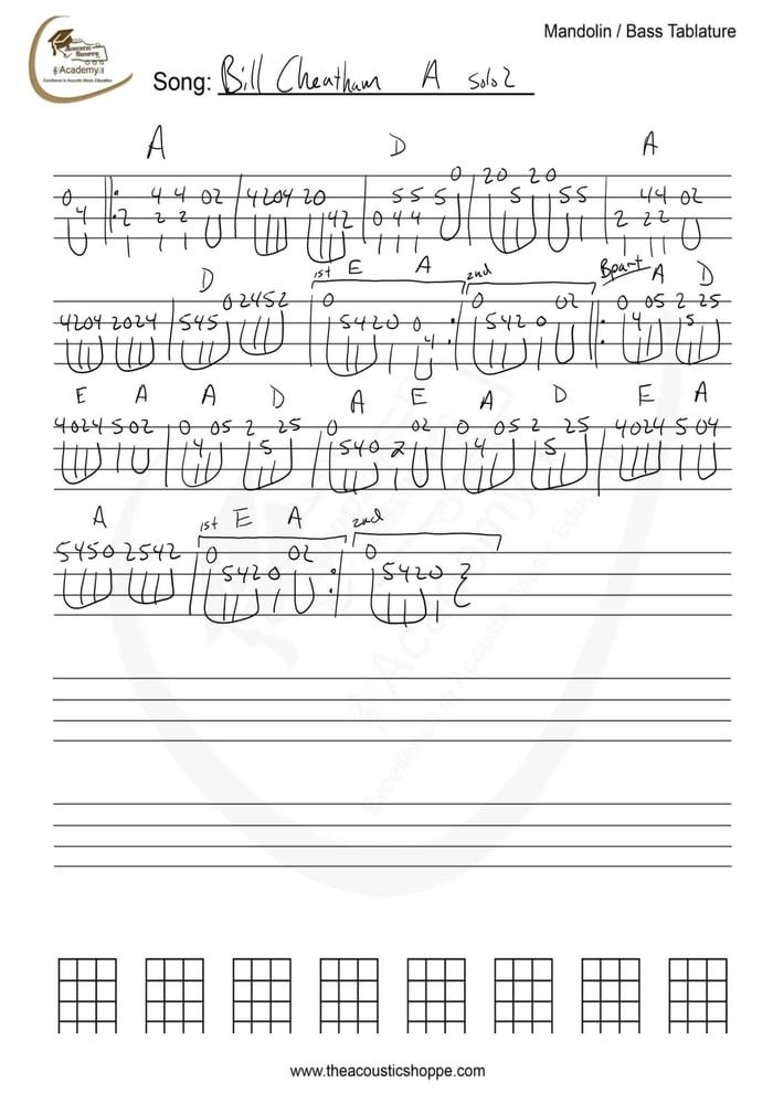 Bill Cheatham Mandolin Tab