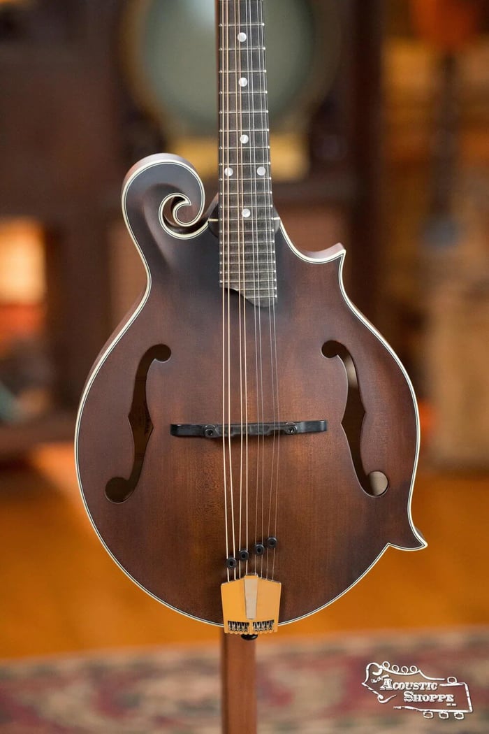 F-style mandolin front profile of Eastman MD315 F-Style Hand-Carved Mandolin