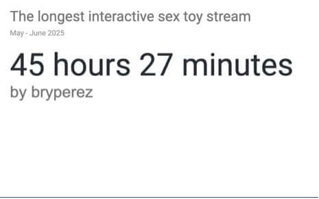 The longest interactive sex toy stream
