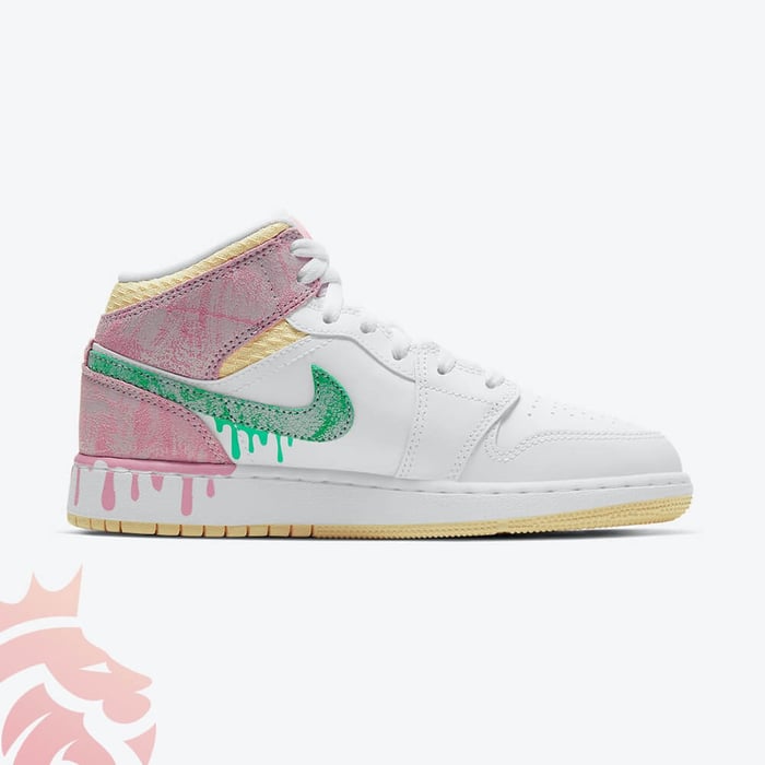 First Look: Air Jordan 1 Mid GS “Paint Drip”