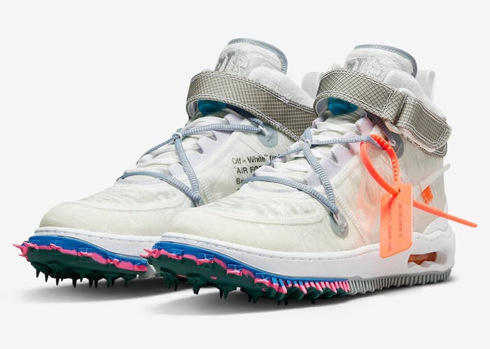 超人気 Off-White x Online YankeeKicks – White Mid 1 Force Air Nike 靴