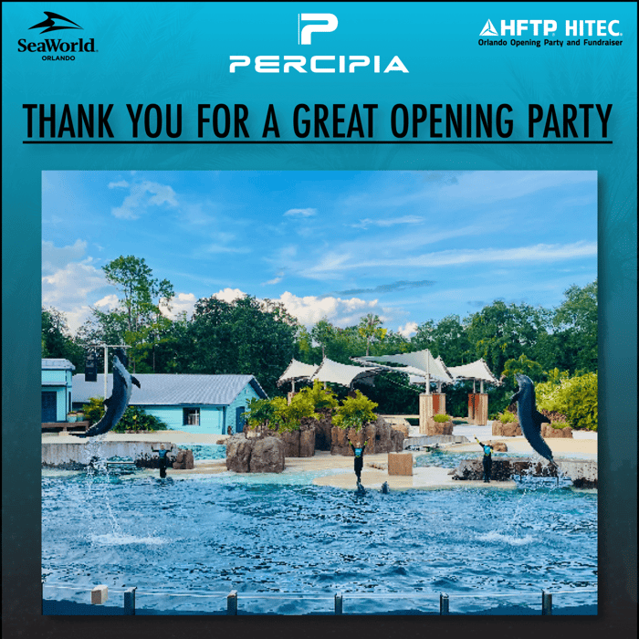Percipia Sponsors HFTP HITEC 2022 Official Opening Party at SeaWorld Orlando