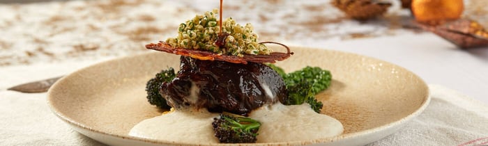 Braised beef cheek, celeriac and potato rosti