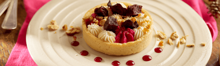 Trio of Beetroot and goat's cheese tart