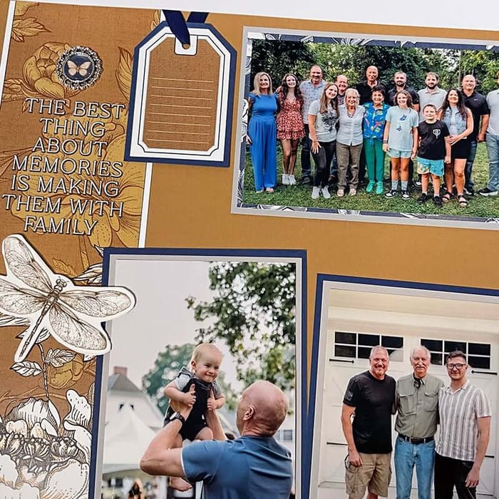 Eight Toile Layouts—Perfect for preserving family reunion memories.