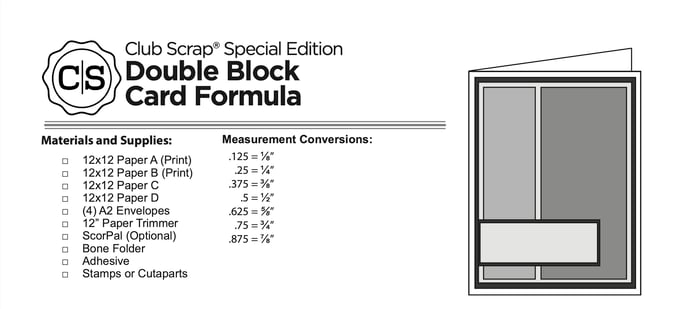 Double Block Card Formula Sketch