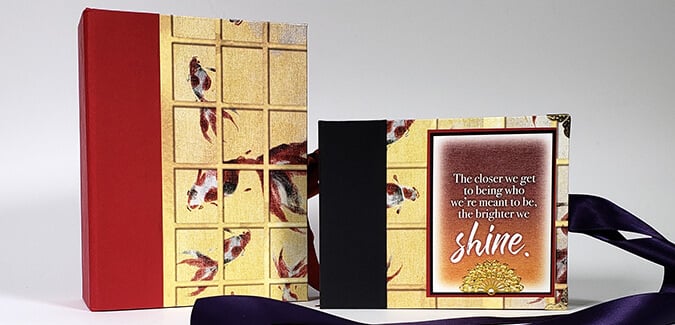 Create a Shoji Drop Spine Box with coordinating mini album.