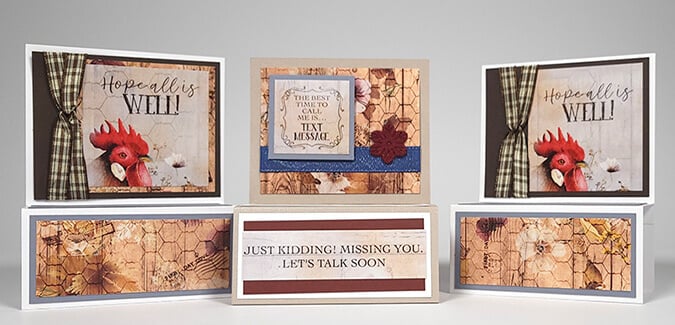Make fourteen Roost cards and a pair of gift purses.