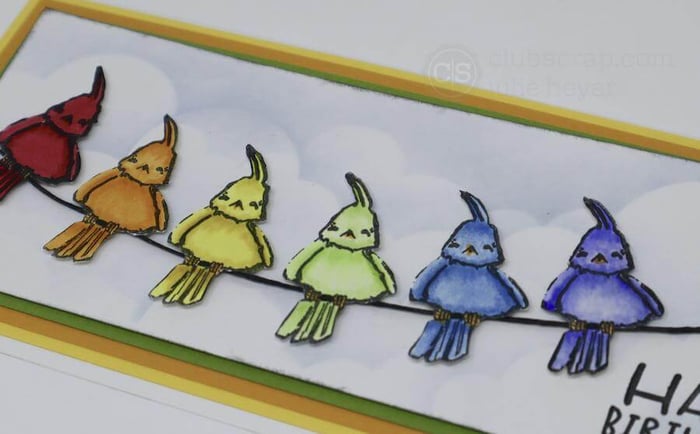 Birds Slimline Card with Farm Critters Remix Stamps!
