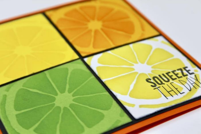 Stacked Squares Zest for Life cards