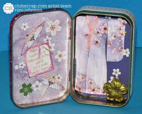 Altered Art--Cherry Blossoms Altered Tin