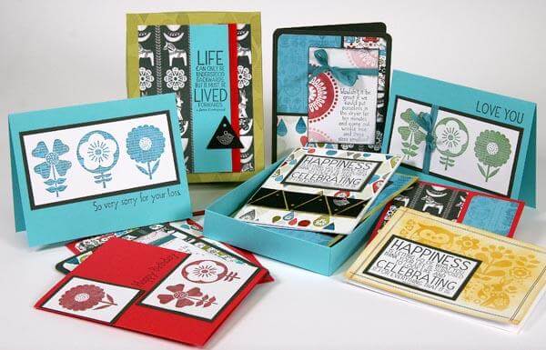 Scandinavia Cards and a box made with the Club Stamp kit