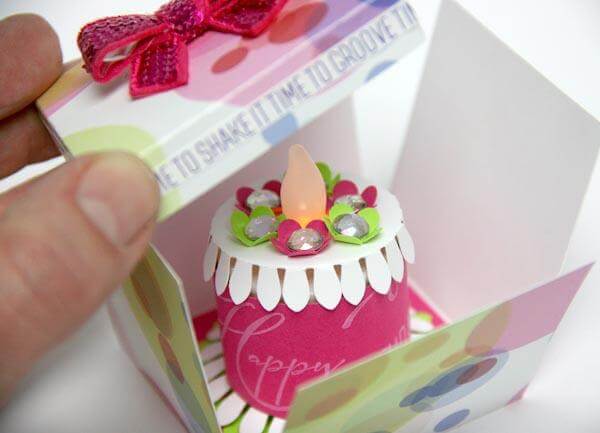 Tea Light Birthday Cake with the Surprise Club Stamp kit!