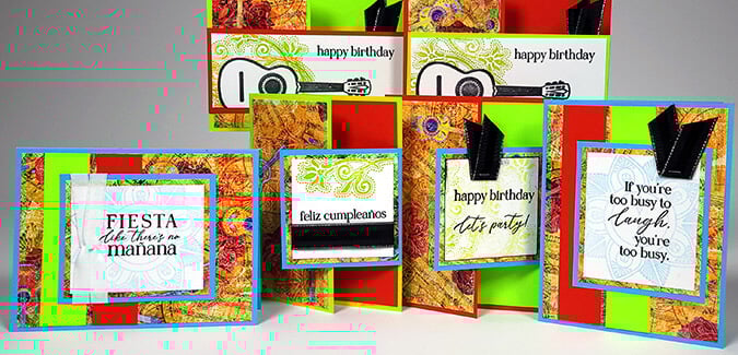 Compose six Mariachi cards in about 60 minutes.