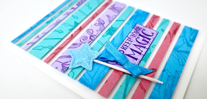 Floating Strips Technique - Three fabulous Fairytale cards