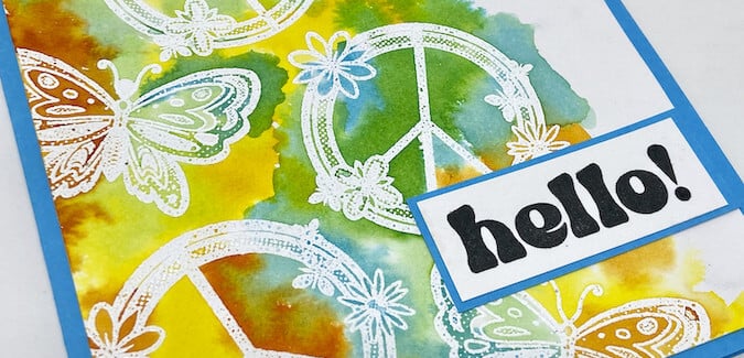Flower Power Emboss Resist Card -  A groovy technique!