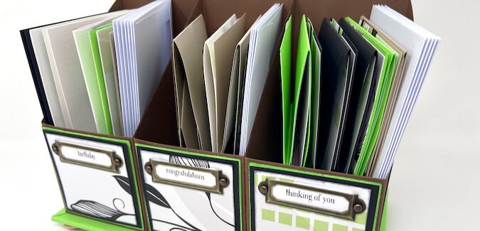 Pure and Simple Card Caddy and sixteen cards.