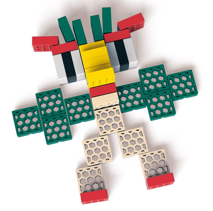 Vogel aus Bioblo-Pixel-Steinen