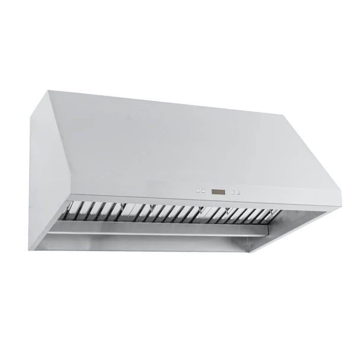 Proline Under Cabinet Ducted Range Hood in Stainless Steel with Size Options (PLFW 832) on a white background.