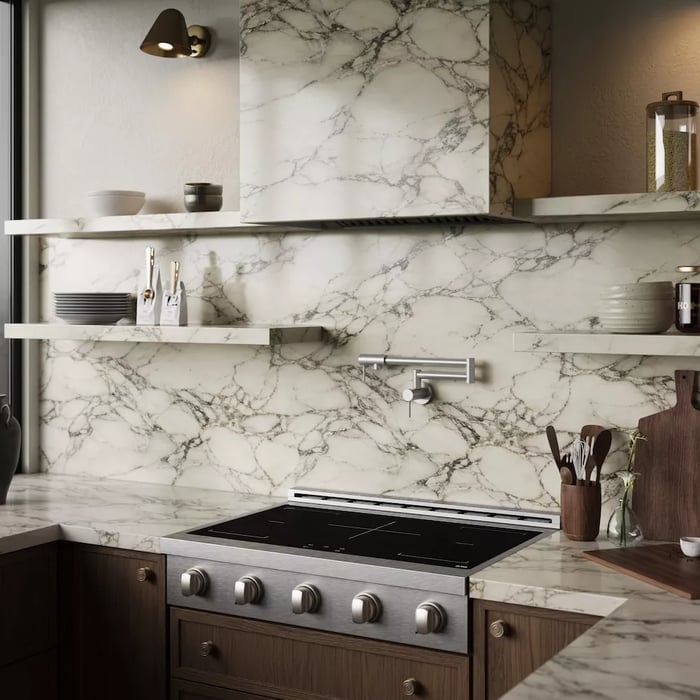 Cooktops vs. Rangetops: Induction rangetop in custom kitchen.