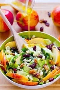Apple Pecan And Feta Salad With Honey Apple Dressing