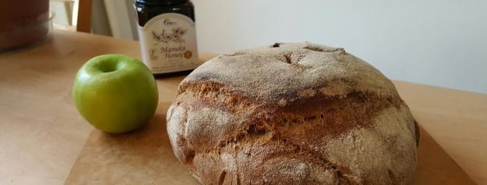 Manuka Honey Whole-Wheat Sourdough Ciabatta Bread