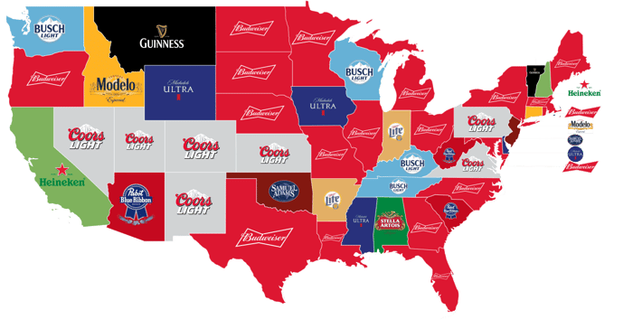 The Most Popular Beer by State + Hangover by State (UPDATED 2024)