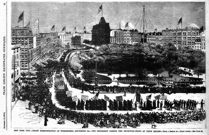 First Labor Day parade in New York City in 1882