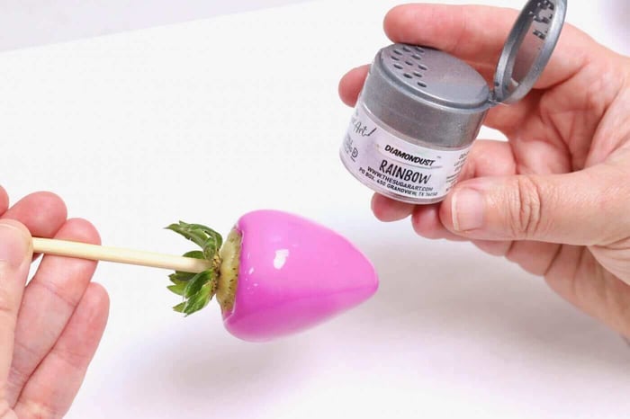 chocolate dipped strawberry edible glitter