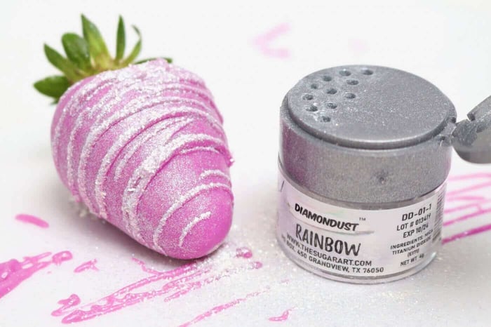 edible glitter strawberry with DiamonDust jar