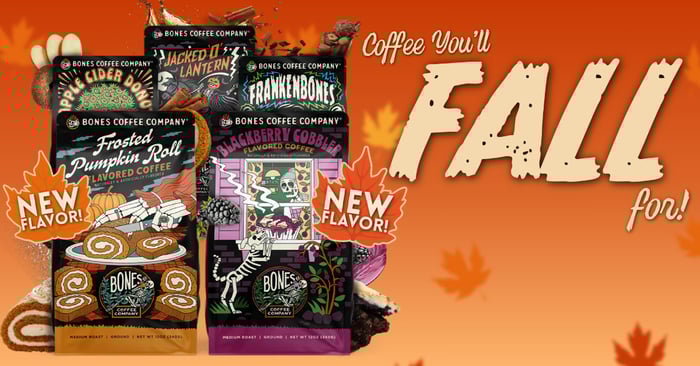 Bones Coffee fall flavor collection spooky lineup