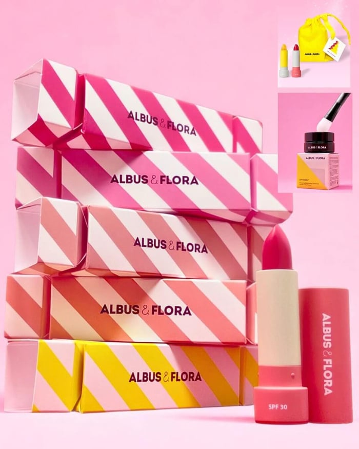 Christmas Gift Guide under £100 from Winternational luxury albus and flora lip balms for women
