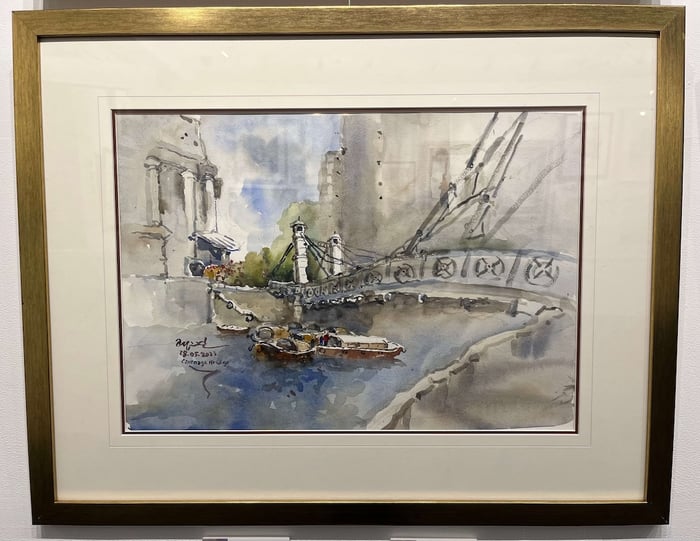 陈加敬 Alfred Tan Kia Keng's painting of Singapore River
