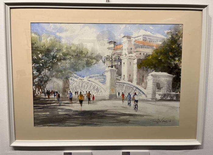 陈润生 Tan Joon Seng's watercolour painting of Anderson Bridge