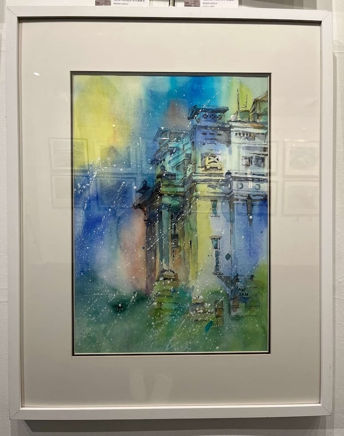 许秀清 Hoi Sow Cheng's watercolour painting of Fullerton Building