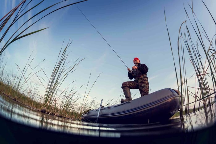 Man fishing by the lake