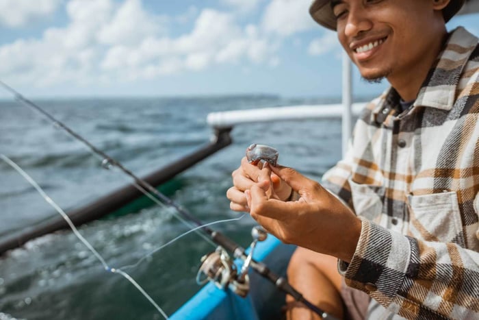 A man using drift lures for fish drifting fishing