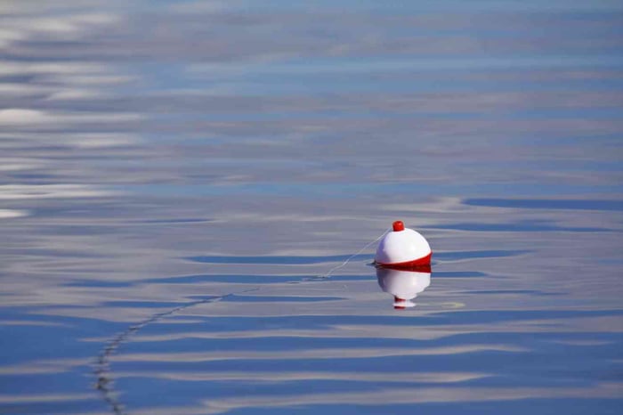 A fishing float in the ocean