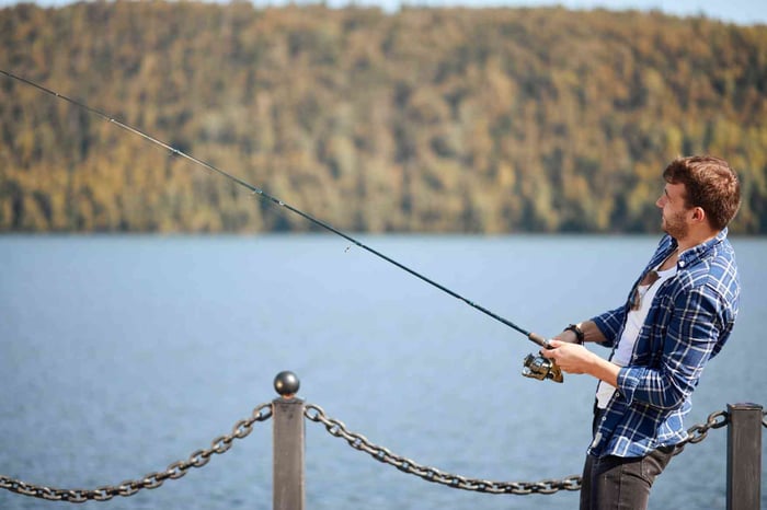 A man with fishing rod