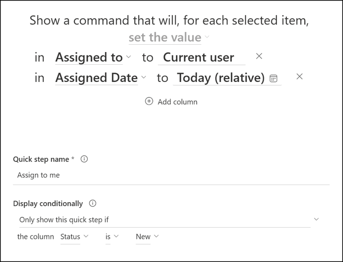 SharePoint Quick Steps Column: One-Click Buttons