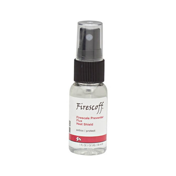 Firescoff Ceramic Flux 1 oz Spray bottle, a protective flux and firecoat spray for jewelry making that prevents fire stain and oxidation during soldering.