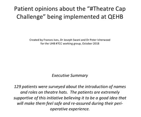 TheatreCaps - What do our patients think?