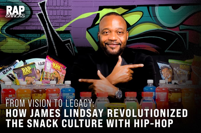 James Lindsay with rap snack products