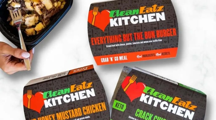 Healthy meal delivery services from Clean Eatz Kitchen shown with grab-and-go packaged meals and ready-to-eat bowls