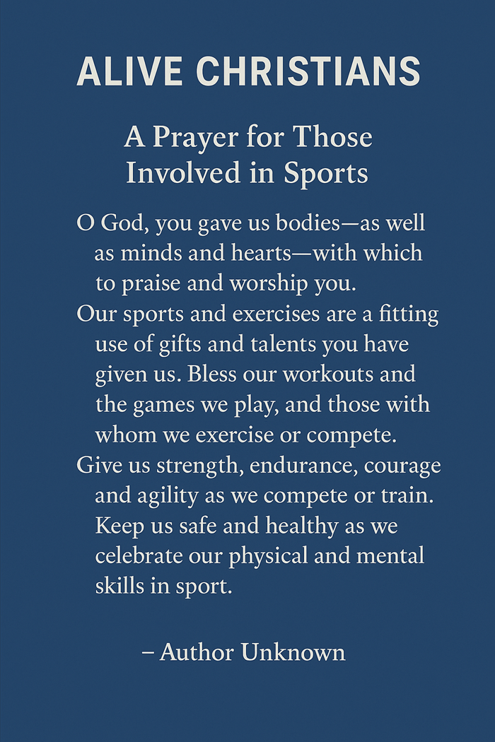 powerful sports prayer